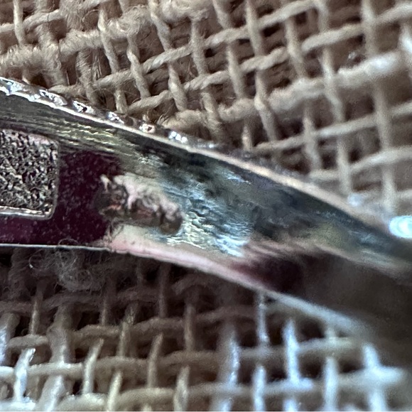 Art Deco Style Sterling Silver and Blue Gemstone Engagement Ring - Picture 7 of 10